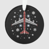 Airplane Plaid Christmas Pilot Ornament (voorkant)
