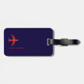Airplane Red Airline Aviation Monogrammed  Bagagelabel (Achterkant horizontaal)