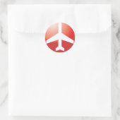 Airplane Red Easy Button Ronde Sticker (Tas)