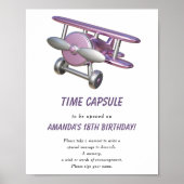 Airplane Time Capsule 1st birthday Poster (Voorkant)