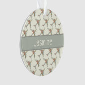 Airplane world map custom name ornament (voorkant)