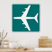 Airport Symbool Teken Vliegtuigreis Icon Poster (Keuken)