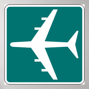 Airport Symbool Teken Vliegtuigreis Icon Poster