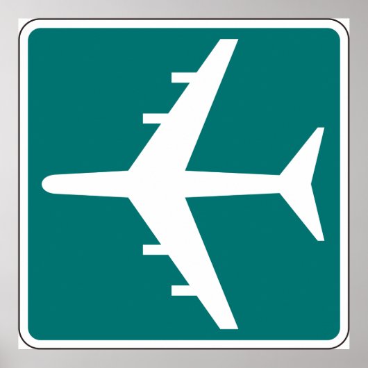 Airport Symbool Teken Vliegtuigreis Icon Poster (Voorkant)