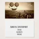 Airship Over Chicago Cartes de visite (Devant & derrière)