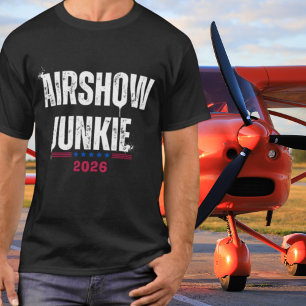 "AIRSHOW JUNKIE" Typografie, Luchtvaart, Aangepast T-shirt