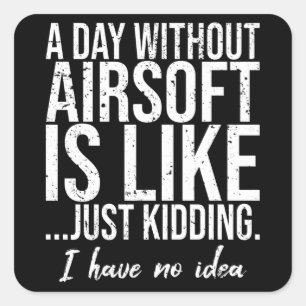 Airsoft grappig sport cadeau idee vierkante sticker