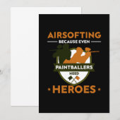 Airsoft Paintball Speler Paintball Marker Cadeau Kaart (Voorkant / Achterkant)