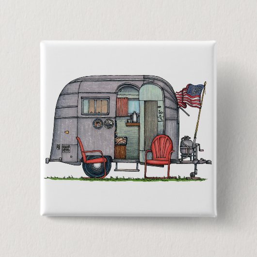 Airstream Vierkante Button 5,1 Cm (Voorkant)