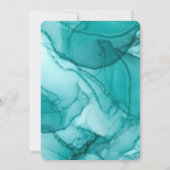 Airy Blue Turquoise Waterverf Wedding Modern Kaart (Achterkant)