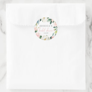 Airy Blush Floral Vrijgezellenfeest Favor Stickers