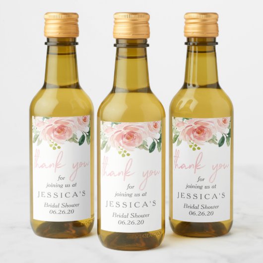 Airy Blush Mini Étiquette bouteille à vin (Bouteilles)