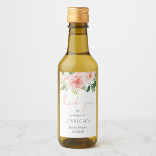 Airy Blush Mini Étiquette bouteille à vin