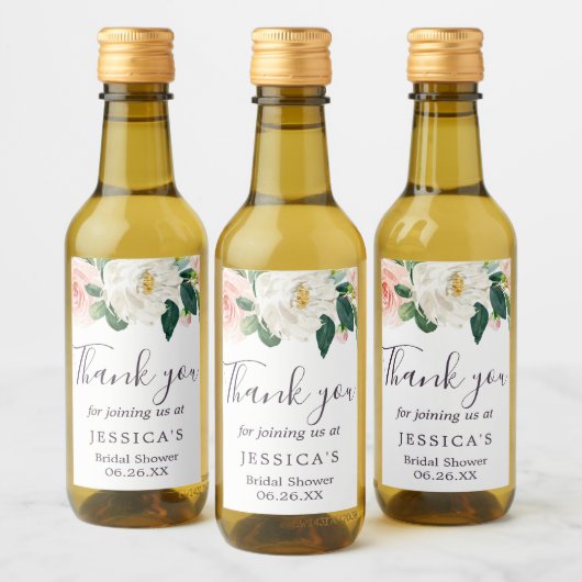 Airy Blush Mini Étiquettes bouteille de vin (Bouteilles)