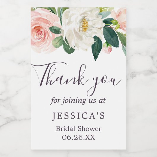 Airy Blush Mini Étiquettes bouteille de vin (Étiquettes simples)