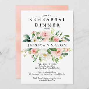 Airy Blush repesal Dinner Invitation Kaart