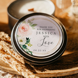 Airy Blush Shower Favor Sticker