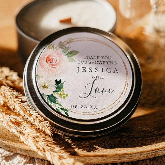 Airy Blush Shower Favor Sticker