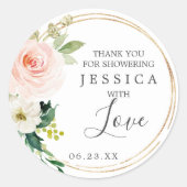 Airy Blush Shower Favor Sticker (Voorkant)