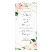 Airy Blush Wedding Programme - Ceremony Programme Reclamekaart (Voorkant)