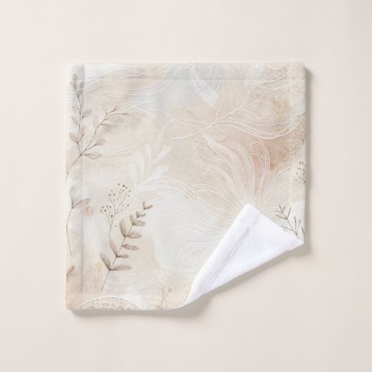 Airy Bohemian Botanical Floral String Art Design (Gant de toilette)