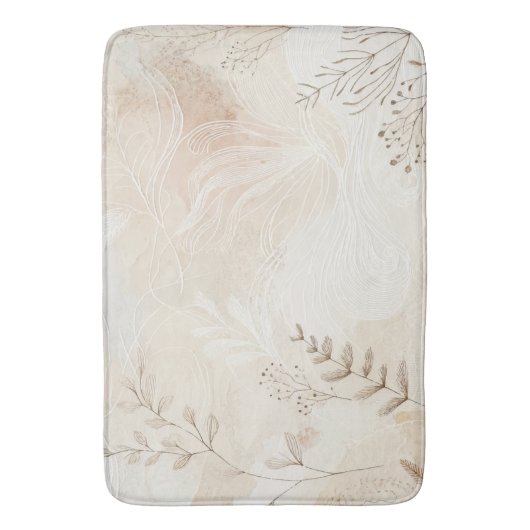 Airy Bohemian Botanical Floral String Art Design Badmat (Voorkant Verticaal)