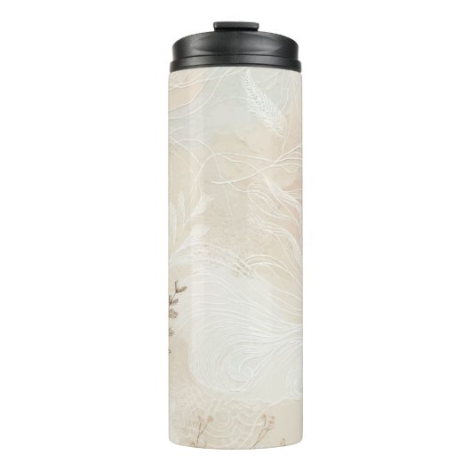 Airy Bohemian Botanical Floral String Art Design Thermosbeker (Voorkant)