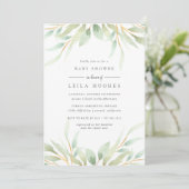 Airy Botanical Baby shower Invitation Kaart (Staand voorkant)