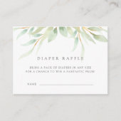 Airy Botanical Diaper Raffle Ticket Kaarten (Voorkant)