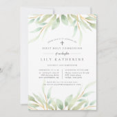 Airy Botanical First Holy Communion Invitation (Devant)