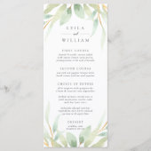 Airy Botanical Wedding Menu Kaart (Voorkant)