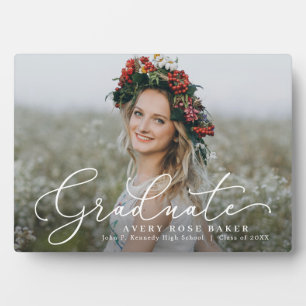 Airy Elegance EDITABLE COLOOR Afstuderen Plaque Fotoplaat