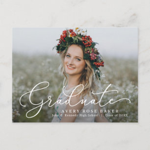 Airy Elegance EDITABLE COLOR Afstuderen Briefkaart