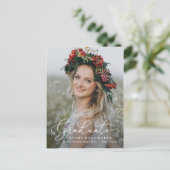 Airy Elegance EDITABLE COLOR Afstuderen Briefkaart (Staand voorkant)