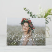 Airy Elegance EDITABLE COLOR Afstuderen Invitation Aankondiging (Staand voorkant)