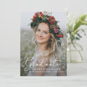 Airy Elegance EDITABLE COLOR Afstuderen Invitation Aankondiging (Staand voorkant)