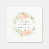 Airy Floral | Aangepaste bruiloft Servet (Voorkant)