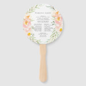 Airy Floral bruiloft programma Handwaaier (Achterkant)