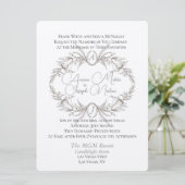 Airy Floral Motif plat Faire-part de mariage (Debout devant)