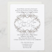 Airy Floral Motif plat Faire-part de mariage (Devant / Derrière)