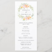 Airy Floral Wedding Ceremony Programme Programma (Voorkant)