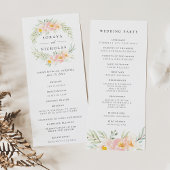 Airy Floral Wedding Ceremony Programme Programma