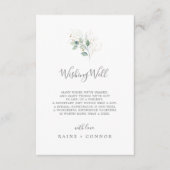 Airy Greenery and Gold Wedding Wishing Well Kaart (Voorkant)
