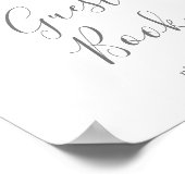 Airy Greenery en Gold Leaf Guest Book Sign Poster (Hoek)