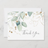 Airy Greenery en Gold Leaf Hartelijk dank Bedankkaart (Voorkant)