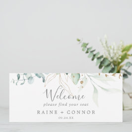 Airy Greenery Hanging Seating Chart Welcome Header