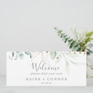 Airy Greenery Hanging Seating Chart Welcome Header