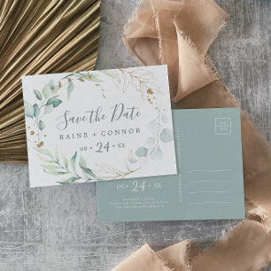 Airy Greenery Horizontal Enregistrer la date Carte