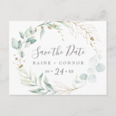 Airy Greenery Horizontal Save the Date Briefkaart (Voorkant)