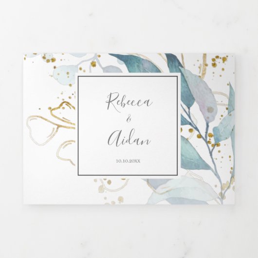Airy Greenery | Leaf Back Wedding All in One Drieluik Programma (Cover)